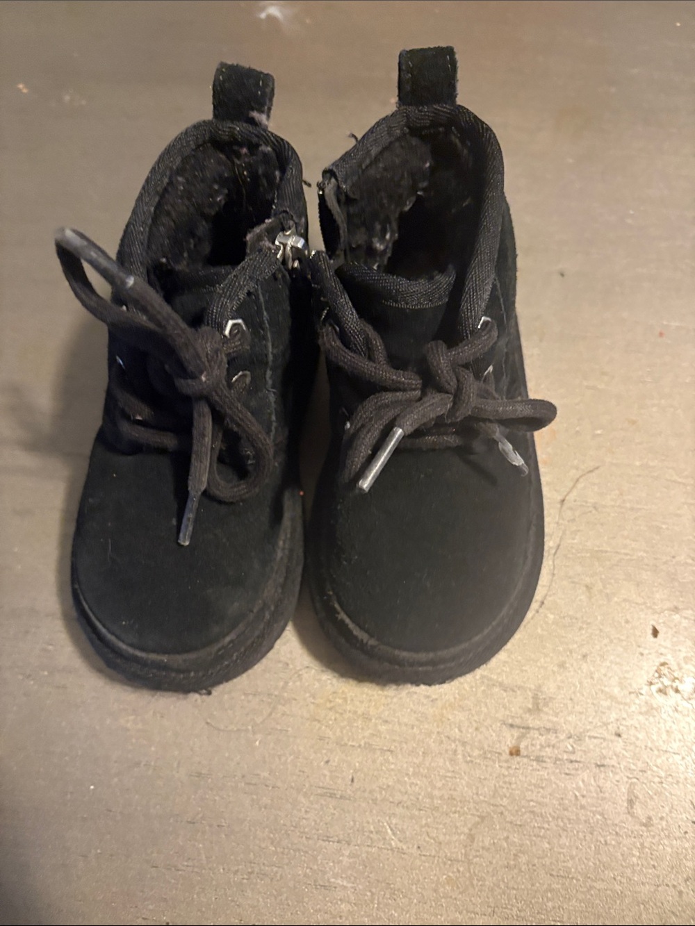 UGG Kids Black Lace-Up Suede Boots
